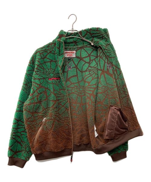 SUPREME（シュプリーム）Supreme (シュプリーム) SPYDER (スパイダー) 22AW  Web Polar Fleece Jacket ブラウン×グリーン サイズ:Lの古着・服飾アイテム