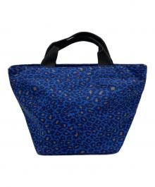 Herve Chapelier（エルベシャプリエ）の古着「ヒョウ柄ナイロン舟型トートバッグM」｜ブルー