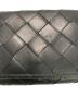 中古・古着 BOTTEGA VENETA (ボッテガベネタ) 3つ折りイントレチャートコンパクトウォレット ブラック：15000円