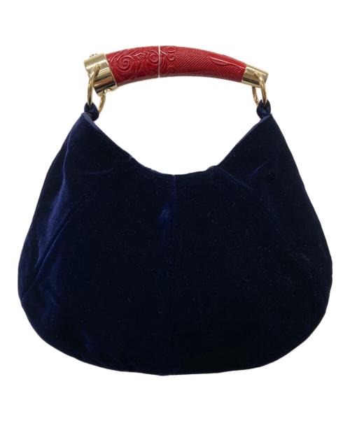 Yves Saint Laurent（イヴサンローラン）Yves Saint Laurent (イヴサンローラン) モンサバハンドバッグ ネイビーの古着・服飾アイテム