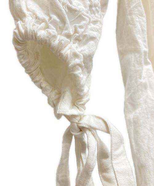 sara mallika（サラマリカ）sara mallika (サラマリカ) COTTON-LINEN PATCH DRESS ホワイト サイズ:FREEの古着・服飾アイテム