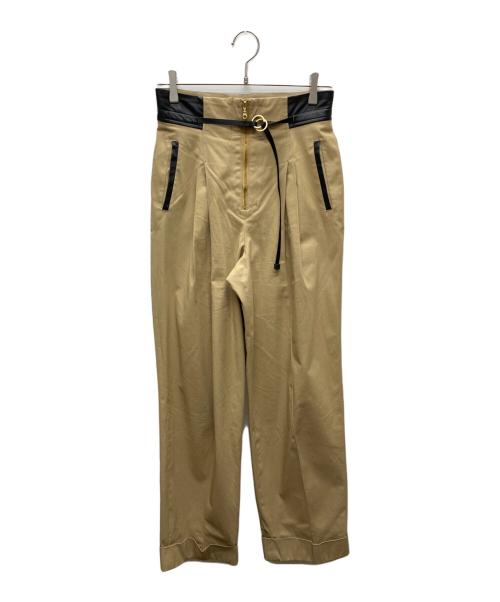Mame Kurogouchi（マメクロゴウチ）Mame Kurogouchi (マメクロゴウチ) High Waisted Chino Wide Trousers ベージュ サイズ:2の古着・服飾アイテム