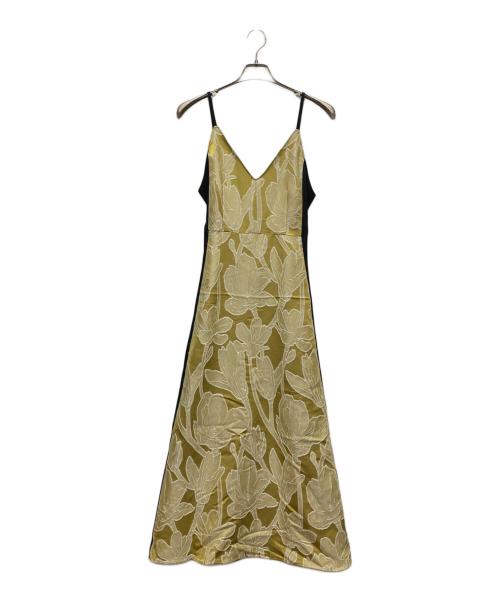 EBONY（エボニー）EBONY (エボニー) Magnolia Flare Camisole Dress ブラック×イエロー サイズ:1の古着・服飾アイテム