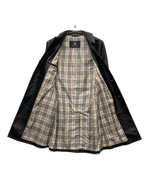 BURBERRY BLACK LABEL（バーバリーブラックレーベル）BURBERRY BLACK LABEL (バーバリーブラックレーベル) ラムレザーコート ブラック サイズ:Ｍの古着・服飾アイテム