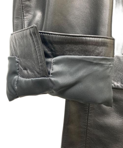 BURBERRY BLACK LABEL（バーバリーブラックレーベル）BURBERRY BLACK LABEL (バーバリーブラックレーベル) ラムレザーコート ブラック サイズ:Ｍの古着・服飾アイテム