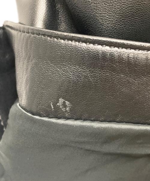 BURBERRY BLACK LABEL（バーバリーブラックレーベル）BURBERRY BLACK LABEL (バーバリーブラックレーベル) ラムレザーコート ブラック サイズ:Ｍの古着・服飾アイテム