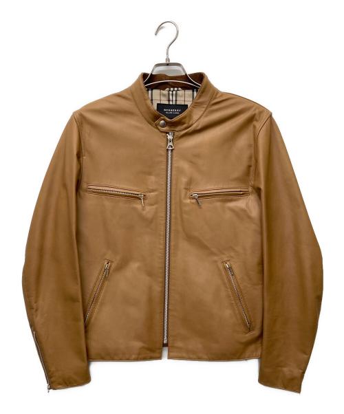 BURBERRY BLACK LABEL（バーバリーブラックレーベル）BURBERRY BLACK LABEL (バーバリーブラックレーベル) ノバチェック柄レザージャケット ブラウン サイズ:Ｍの古着・服飾アイテム
