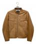 BURBERRY BLACK LABEL（バーバリーブラックレーベル）の古着「ノバチェック柄レザージャケット」｜ブラウン