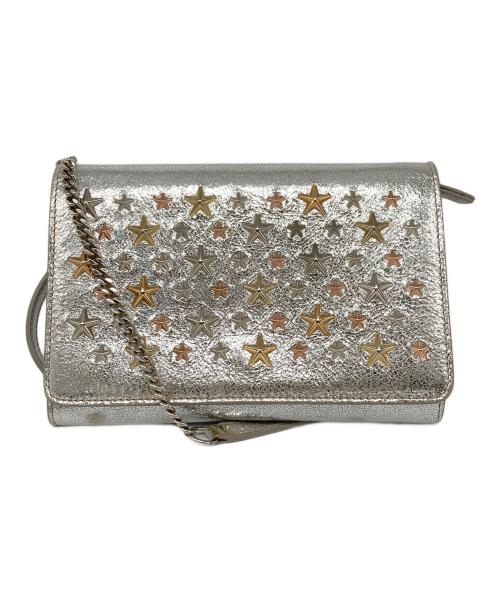 JIMMY CHOO（ジミーチュウ）JIMMY CHOO (ジミーチュウ) ELISE ショルダーウォレット シルバーの古着・服飾アイテム