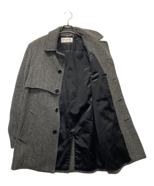 Saint Laurent Paris（サンローランパリ）Saint Laurent Paris (サンローランパリ) ヘリンボーンコート グレー サイズ:50の古着・服飾アイテム