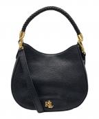 LAUREN RALPH LAURENローレンラルフローレン）の古着「レザー2Wayハンドバッグ」｜ブラック