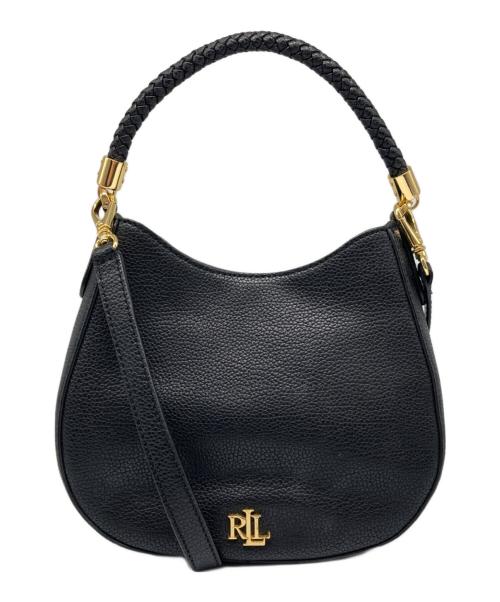 LAUREN RALPH LAUREN（ローレンラルフローレン）LAUREN RALPH LAUREN (ローレンラルフローレン) レザー2Wayハンドバッグ ブラックの古着・服飾アイテム