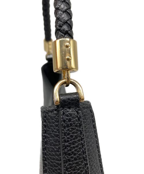 LAUREN RALPH LAUREN（ローレンラルフローレン）LAUREN RALPH LAUREN (ローレンラルフローレン) レザー2Wayハンドバッグ ブラックの古着・服飾アイテム