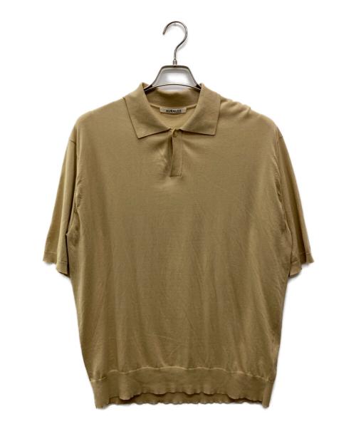 AURALEE（オーラリー）AURALEE (オーラリー) SUPER HIGH GAUGE COTTON KNIT POLO ベージュ サイズ:Lの古着・服飾アイテム