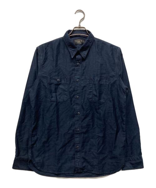 RRL（ダブルアールエル）RRL (ダブルアールエル) コットン リネン サティーン シャツ インディゴ サイズ:Mの古着・服飾アイテム