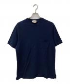 ）の古着「H刺繍コットンTシャツ」｜ネイビー