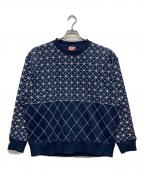 KENZOケンゾー）の古着「刺し子ステッチ オーバーサイズ スウェット」｜ネイビー