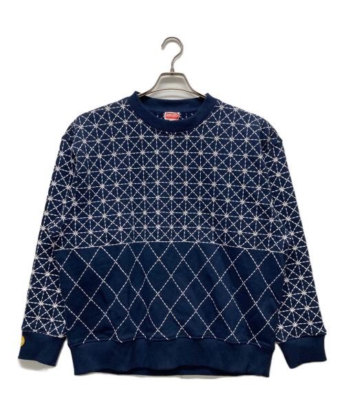 KENZO（ケンゾー）KENZO (ケンゾー) 刺し子ステッチ オーバーサイズ スウェット ネイビー サイズ:XSの古着・服飾アイテム