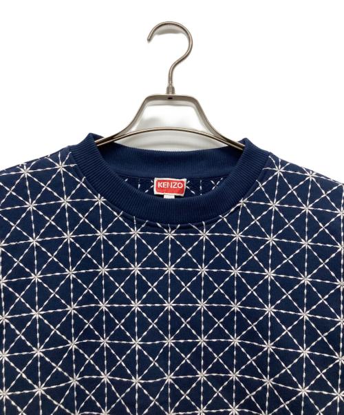 KENZO（ケンゾー）KENZO (ケンゾー) 刺し子ステッチ オーバーサイズ スウェット ネイビー サイズ:XSの古着・服飾アイテム