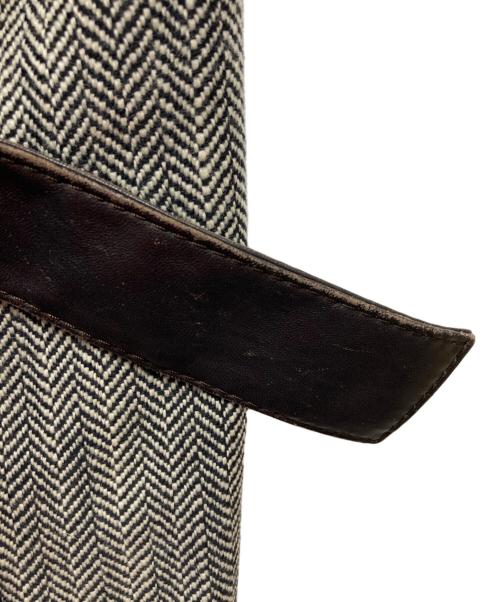 GIVENCHY（ジバンシィ）GIVENCHY (ジバンシィ) レザーツイード切替えジャケット ブラウン サイズ:40の古着・服飾アイテム