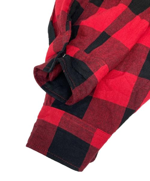 MAPO（MAPO）MAPO (MAPO) マリア刺繍バッファローチェックシャツブルゾン レッド サイズ:XLの古着・服飾アイテム