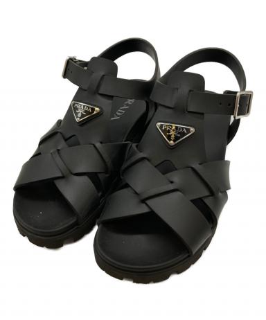 新品！PRADA ラバークロスサンダル27㎝ 中古・古着通販】PRADA (プラダ) ラバークロスサンダル PRADA ブラック