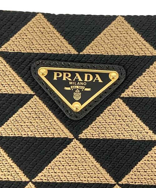 PRADA（プラダ）PRADA (プラダ) Symbole Embroidered Tote Bag ベージュ×ブラックの古着・服飾アイテム