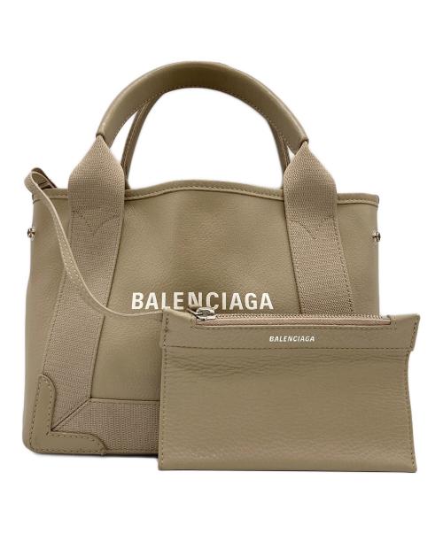 BALENCIAGA（バレンシアガ）BALENCIAGA (バレンシアガ) ネイビーカバストートバッグS ベージュの古着・服飾アイテム