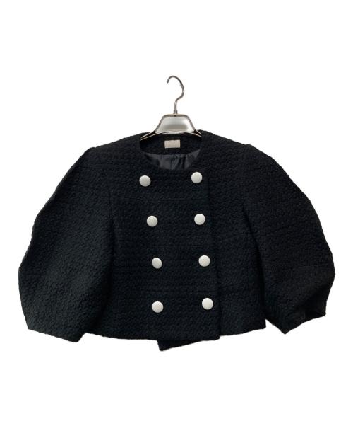 cygne（シーニュ）cygne (シーニュ) コットンツイードジャケット ブラックの古着・服飾アイテム