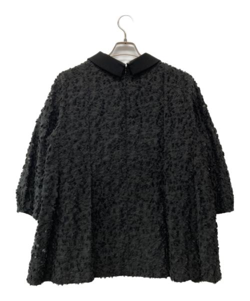 23区（ニジュウサンク）23区 (ニジュウサンク) Very Rolly (ベリーローリー) ボタニカル カットジャカード ブラウス ブラック サイズ:48の古着・服飾アイテム