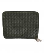 BOTTEGA VENETAボッテガベネタ）の古着「イントレチャート ラウンドファスナー ドキュメントケース」｜グリーン