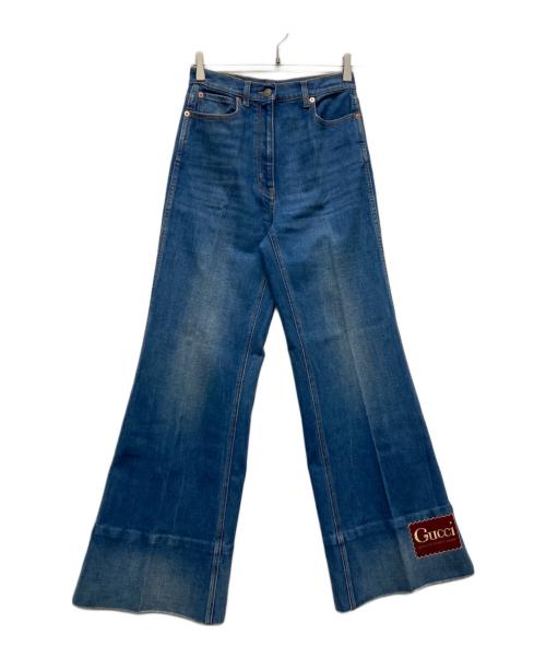 GUCCI（グッチ）GUCCI (グッチ) フレアデニムパンツ インディゴ サイズ:24の古着・服飾アイテム