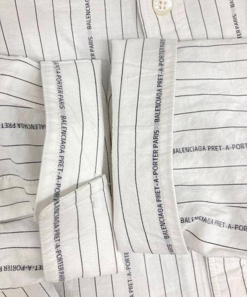 BALENCIAGA（バレンシアガ）BALENCIAGA (バレンシアガ) ボタンダウンストライプシャツ グレー サイズ:37の古着・服飾アイテム