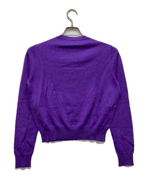 MIU MIU（ミュウミュウ）MIU MIU (ミュウミュウ) ハートカット コンパクト ニット パープル サイズ:42 未使用品の古着・服飾アイテム