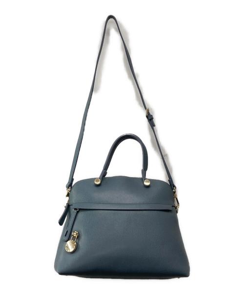 FURLA（フルラ）FURLA (フルラ) PIPER パイパー レザー 2WAYショルダーバッグ ブルーの古着・服飾アイテム