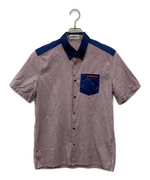 PRADA（プラダ）PRADA (プラダ) S/S チェックシャツ/8C334 8141 レッド サイズ:39の古着・服飾アイテム
