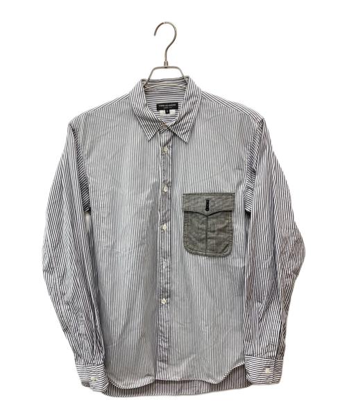 COMME des GARCONS HOMME PLUS（コムデギャルソンオムプリュス）COMME des GARCONS HOMME PLUS (コムデギャルソンオムプリュス) ストライプシャツ グレー サイズ:Ｓの古着・服飾アイテム