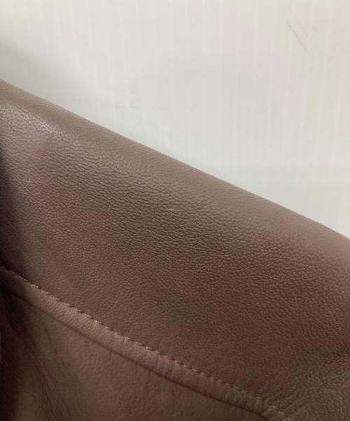HUGO BOSS（ヒューゴ ボス）HUGO BOSS (ヒューゴ ボス) ラムレザージャケット/	Mapson3 ブラウン サイズ:54の古着・服飾アイテム
