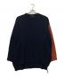 s'yte（サイト）の古着「23AW PULLOVER KNIT WITH COLOR-SWITCHED DESIGN ON ONE SLEEVE」｜ネイビー×ブラウン