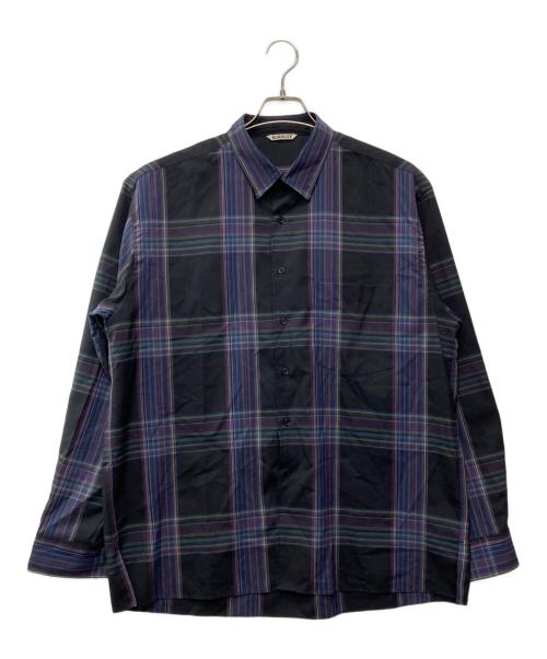 AURALEE（オーラリー）AURALEE (オーラリー) SUPER LIGHT WOOL CHECK SHIRTS ブラック サイズ:5の古着・服飾アイテム