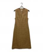 BALLSEYボールジィ）の古着「ワッフルツイード キーネックワンピース」｜ベージュ