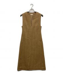 BALLSEY（ボールジィ）の古着「ワッフルツイード キーネックワンピース」｜ベージュ