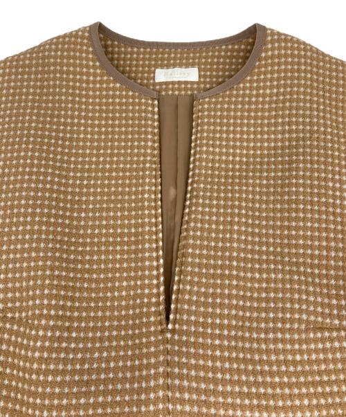 BALLSEY（ボールジィ）BALLSEY (ボールジィ) ワッフルツイード キーネックワンピース ベージュ サイズ:36の古着・服飾アイテム