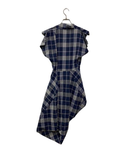 Vivienne Westwood（ヴィヴィアンウエストウッド）Vivienne Westwood (ヴィヴィアンウエストウッド) ノースリーブチェックワンピース/S26CT0623 ネイビー サイズ:38の古着・服飾アイテム