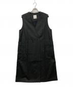 1er Arrondissementプルミエ アロンディスモン）の古着「コットンヘンプツイルロングジレ/B1041AFV035」｜ブラック