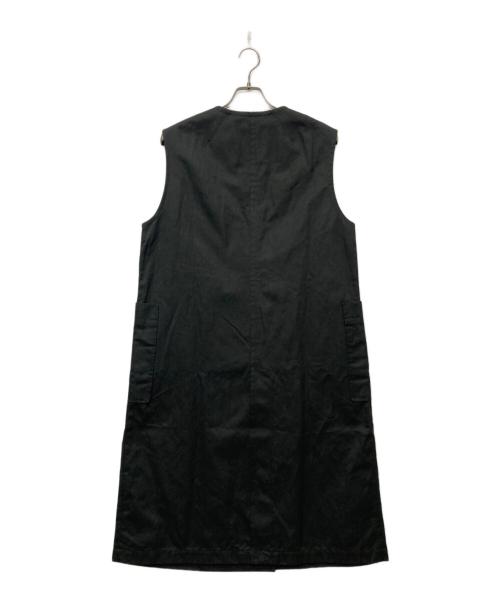 1er Arrondissement（プルミエ アロンディスモン）1er Arrondissement (プルミエ アロンディスモン) コットンヘンプツイルロングジレ/B1041AFV035 ブラック サイズ:38の古着・服飾アイテム