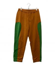 SASQUATCHfabrix.（サスクワッチファブリックス）の古着「LACE TAPE TRACK PANTS」｜ブラウン×グリーン