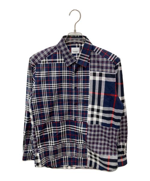BURBERRY（バーバリー）BURBERRY (バーバリー) ランダムチェック フロントポケットシャツ/8018570 ネイビー サイズ:Mの古着・服飾アイテム