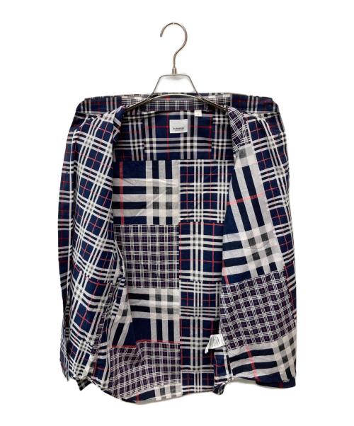 BURBERRY（バーバリー）BURBERRY (バーバリー) ランダムチェック フロントポケットシャツ/8018570 ネイビー サイズ:Mの古着・服飾アイテム