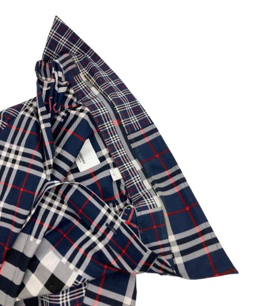 BURBERRY（バーバリー）BURBERRY (バーバリー) ランダムチェック フロントポケットシャツ/8018570 ネイビー サイズ:Mの古着・服飾アイテム